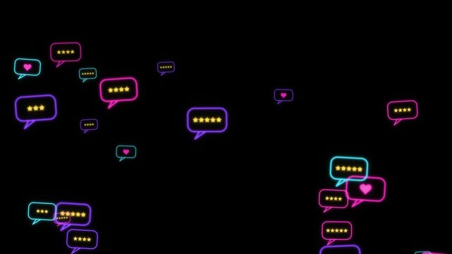 Colorful Online Chat Messages and Customer Communication Animation