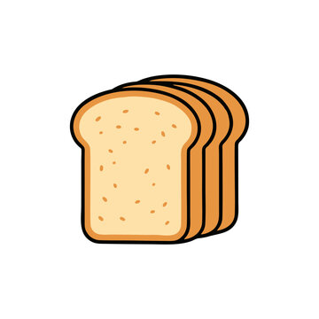 sliced loaf bread icon illustration