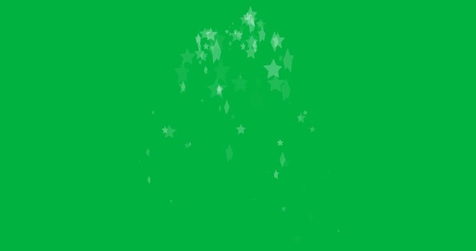 Animation of floating grey stars multiplying and falling on transparent background