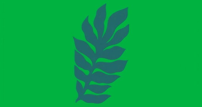 Designer placing blue fern graphic on transparent background showing botanical design for marketing