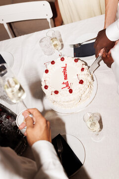 Wedding cake cutting