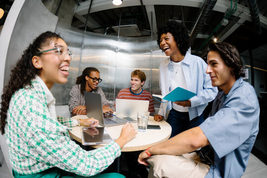 Coworkers spending quality time together during an informal meeting.