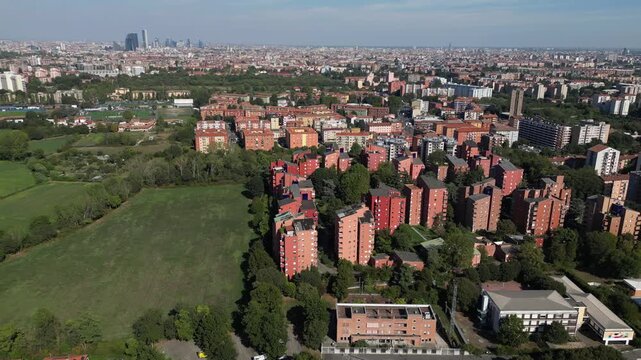 Italy , Milan - Parco delle Cave Baggio,  Quarto Cagnino, and Quinto Romano neighborhoods - four artificial basins, a pond, woodlands, waterways, urban allotments close to new M4 Metro subway 
