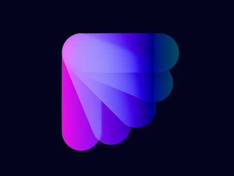 Colorful Graphic Design of Abstract Shapes in Shades of Purple