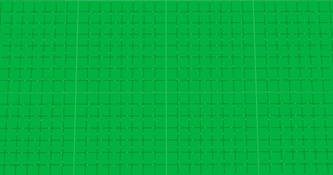 After brief static hold, white grid rotating clockwise showing tilt shift on transparent background