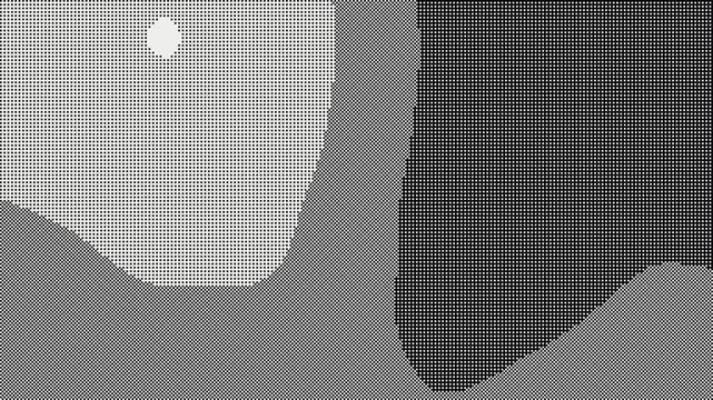 Animated 1 bit 2x2 Bayer dither gradient on black 4K seamless loop