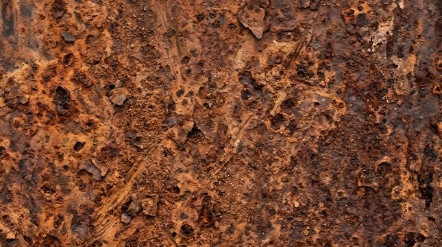 Rust metal texture, heavy corrosion and oxidation on old steel surface background