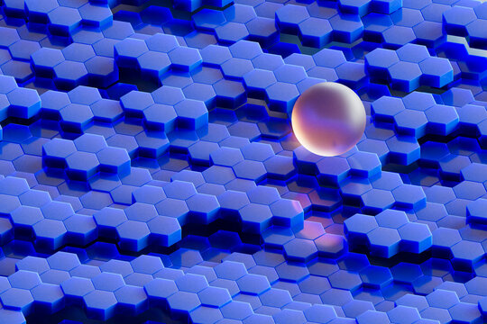 Single Sphere Standing Out on Hexagonal Pattern