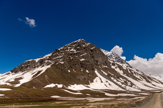 View of the snow-covered landscape of Burzil Pass, Pakistan