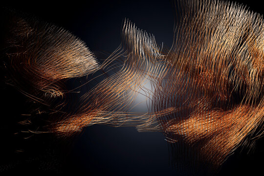 Abstract Flowing Waves of Lines and Light