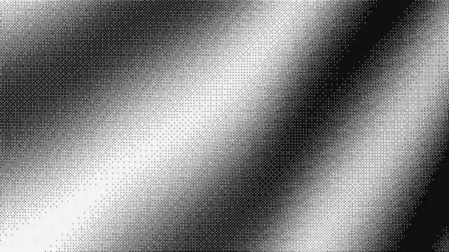 Animated 1 bit dither wave gradient on white 4K seamless loop