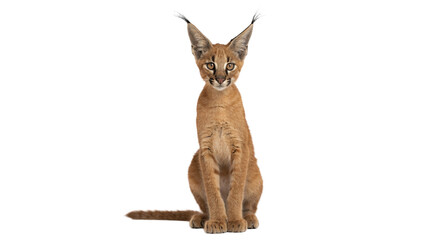 Small exotic abyssian kitten cat standing full body isolated on transparent background © Freya