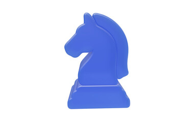 A blue chess knight piece stands out against a plain background, symbolizing strategy and intelligence in a game of wits. 3D Icon © raseldesigner93