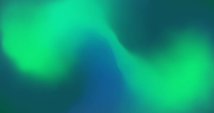 Animation of slow moving organic molten blue and green blurred shapes