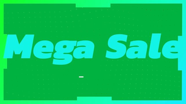 Animation of green sale text on white background