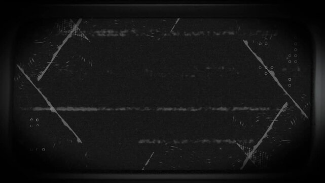 Animation of white distortion and lights over black background