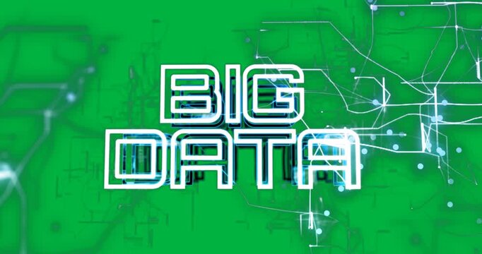 Animation of big data and connections on transparent background