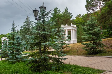 Gazebo at Rose Valley Observation Deck in Kislovodsk Park, Russia © Elena Odareeva