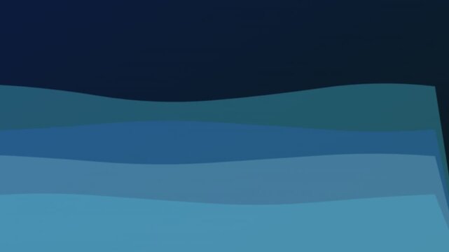 Abstract blue waves motion video footage displaying smooth layered gradients flowing horizontally across dark background creating peaceful digital visual design element animation clip