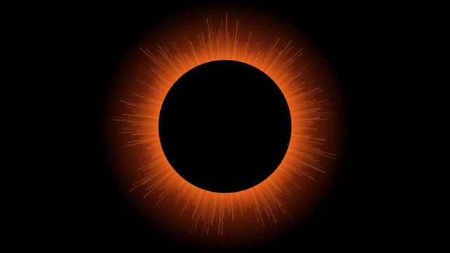Glowing orange audio equalizer circle pulsating against dark background motion graphics video footage clip animation