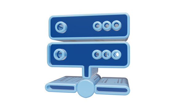Database Icon: A clean, blue database icon symbolizing data storage and connectivity, presented in a modern, stylized 3D render.