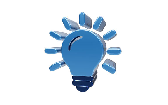 Illuminating Idea: A vibrant blue 3D lightbulb icon radiates light, symbolizing innovation, creativity, and new beginnings.
