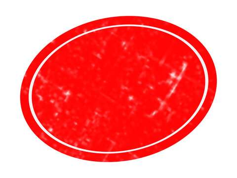 A vibrant red oval shape featuring a clean white border outline, isolated on a black background, for use in, and layouts isolated on a transparent background
