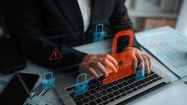 Digital security concept illustrating a cybersecurity breach, with a red unlocked padlock indicating data exposure among secure systems, emphasizing system vulnerability and risk Marrow
