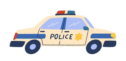 Police patrol car with emergency siren lights. Cute vector illustration © Aroma_Art