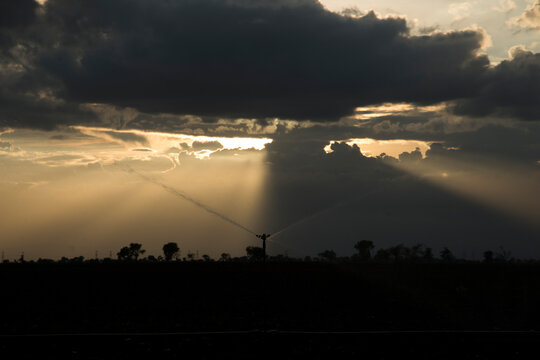 Beautiful sunset sky clouds with dramatic light.
