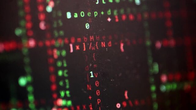 Red and Green Digital Code Rain Background &ndash; 4K