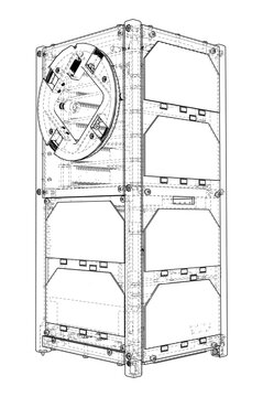 industrial storage container wireframe. Vector