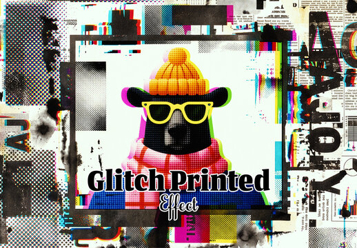 Glitch Printed Photo Effect