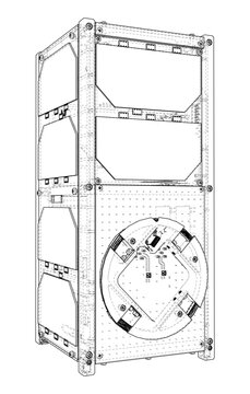 satellite communication device wireframe. Vector