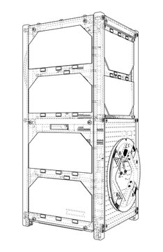 industrial storage container wireframe. Vector