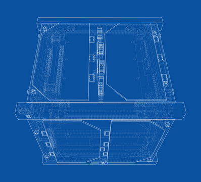 industrial equipment blueprint. Vector