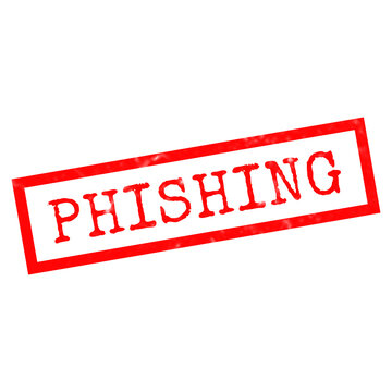 Red phishing rubber stamp impression