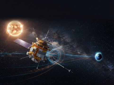 Astronaut Exploring a Rocky Asteroid in Deep Space

