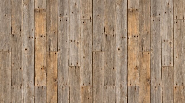 Weathered reclaimed barn wood planks background with knots and nail holes, rustic texture