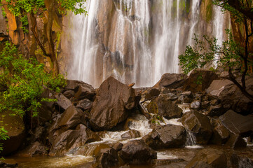 Beautiful waterfall in forest. © CRSHELARE