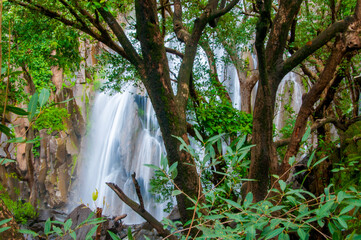 Beautiful waterfall in forest. © CRSHELARE