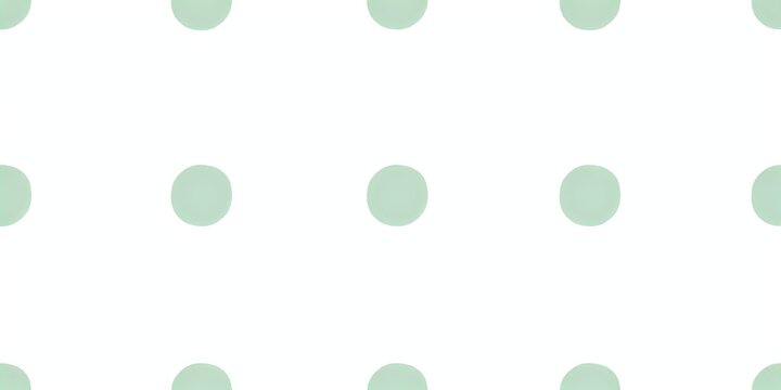 Seamless pattern of pale mint green polka dots on a white background, repeating geometric circle circles