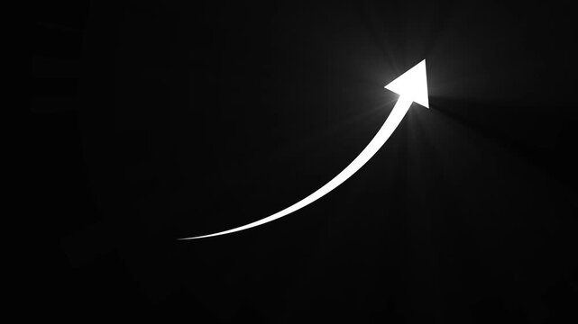 Hand Draw up Arrow With Scribble Animation. Arrow curve growth animation alpha channel. Arrow on transparent background. Different shape arrow icon set. Animation of 4k video.