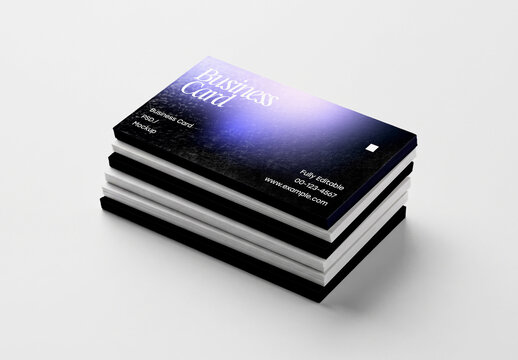Stacked Business Cards Mockup