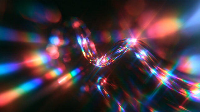 Abstract Prism Light Refraction and Rainbow Lens Flare Effect