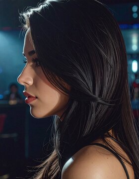 side portrait of a mysterious woman