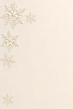 Ivory embossed snowflake border with winter copy space
