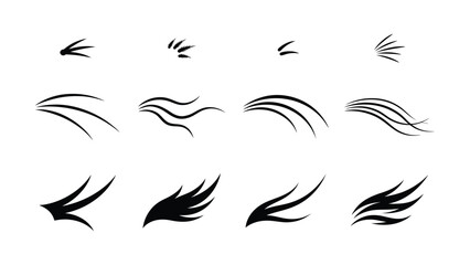 Fototapeta premium Various Abstract Arrow and Feather Style Line Design Elements Collection