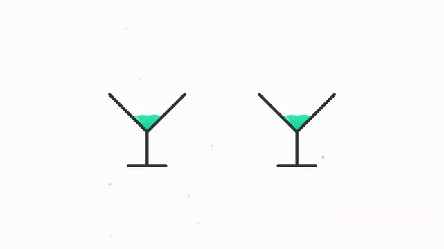 Minimalist Animated Toast with Two Martini Glasses