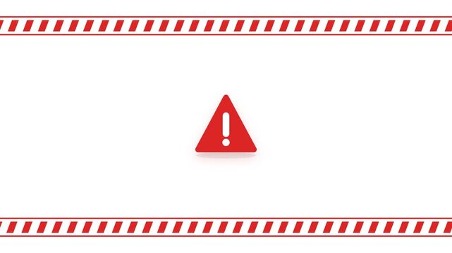 Red warning triangle with exclamation mark symbol on white background